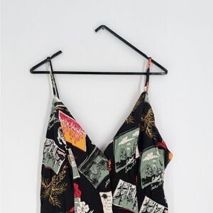 Reformation Brixton Gemstone Havana Postcard Button Front Midi Dress